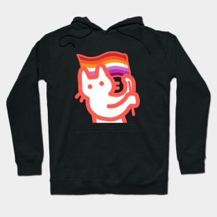 owie waving lesbian pride flag Hoodie